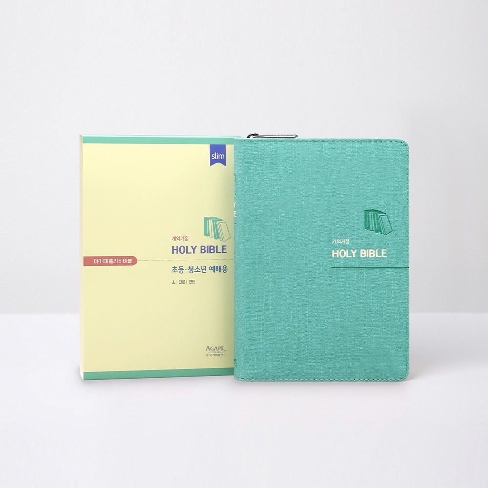 아가페 홀리 바이블 소 단본 민트 지퍼 / 3804122